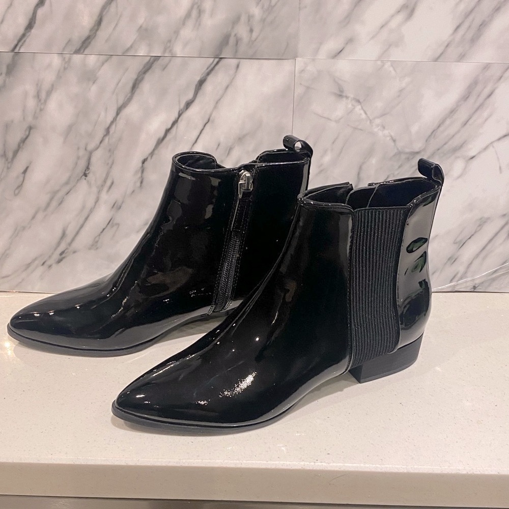 New - DKNY stylist ankle boots pattern leather very glossy - Picture 4 of 8